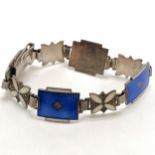 Norwegian silver & enamel bracelet by Aksel Holmsen Norne - 14.5cm long & 13.8g total weight