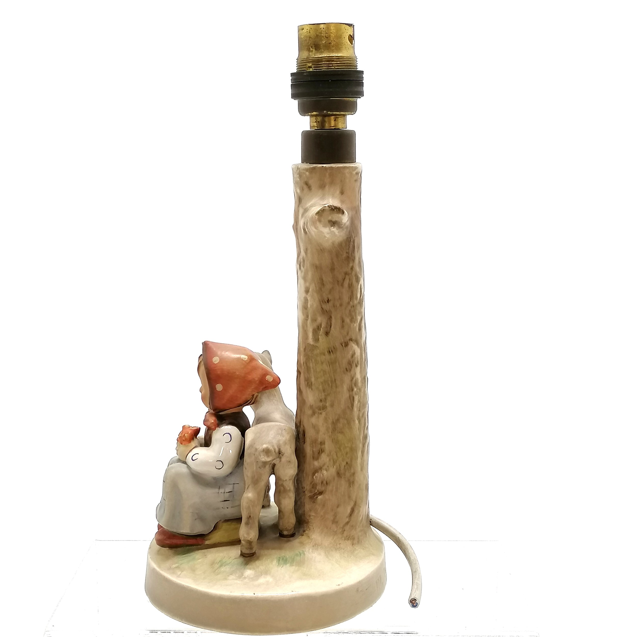 Hummel lamp base (small chip to ear) - 24cm high t/w pair of Hummel children bookends (#14A & 14B) - - Image 6 of 8