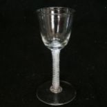 Antique Georgian cotton air twist cordial glass 14cm high and 7cm foot rim Condition reportIn good