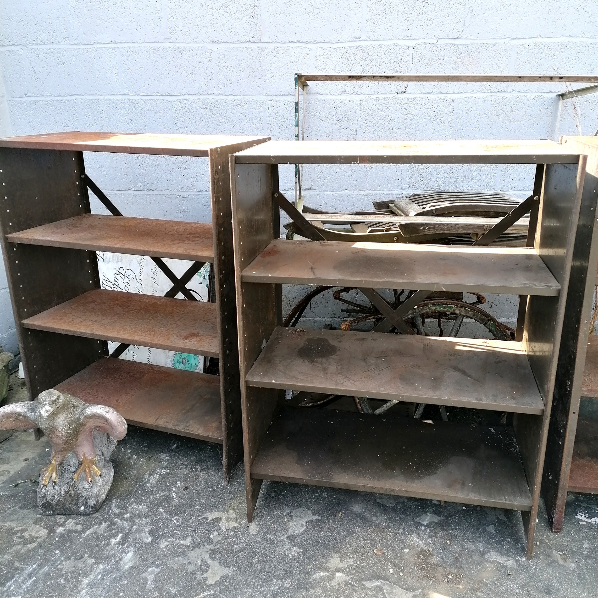 4 metal garage shelving each 94cm wide x 126cm high x 46cm deep Condition reportSome rust - Image 2 of 3