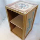 Players Navy Cut cigarettes crate converted to a shelf unit with a perspex top - 66cm high & 40cm