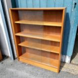 Mid century teak cabinet with 4 glazed sliding doors. 112cm high x 91cm wide x 24cm deep Condition