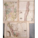 3 x large Pinkertons maps 1812 La Plata, 1810 Peru & 1809 Chili (Chile) - 84cm x 55cm