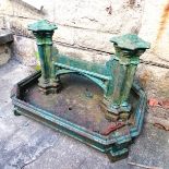 Antique green painted Cast iron boot scraper- 32cm deep x 29cm high x 45cm wide