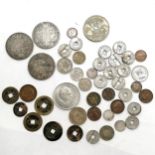3 x Austria Maria Theresa thalers, 1951 GB 5/- (crown) t/w qty of coins inc Israel telephone tokens