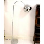 Mid 20th Century chrome arc standard lamp with adjustable shade Condition reportIn good used