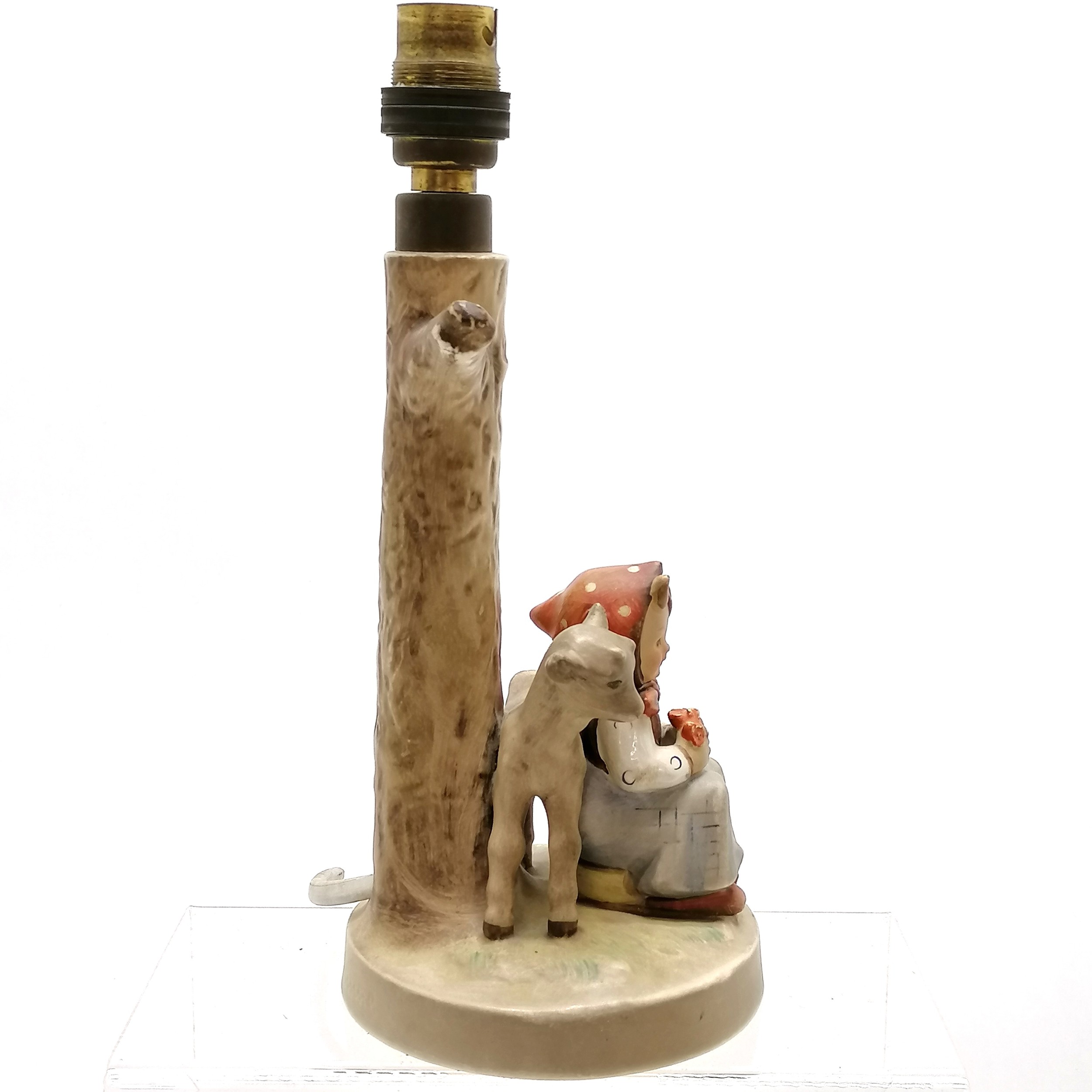 Hummel lamp base (small chip to ear) - 24cm high t/w pair of Hummel children bookends (#14A & 14B) - - Image 7 of 8