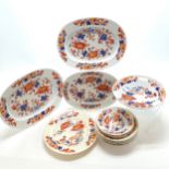 Chamberlains Royal Worcester plate (3 cracks) t/w Imari pattern dinnerware - most a/f
