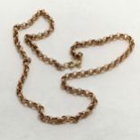 9ct marked rose gold belcher link 50cm chain - 7.2g