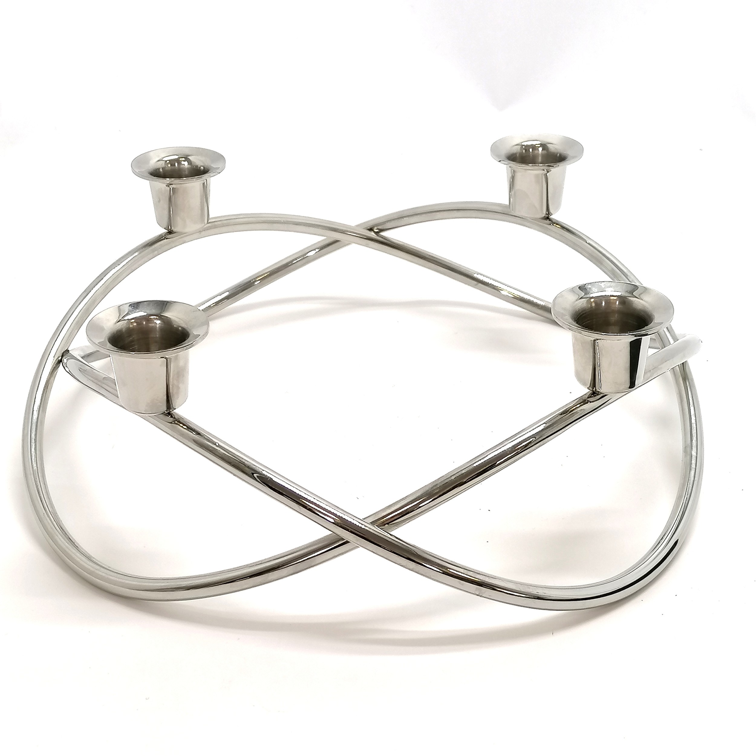 Georg Jensen stainless steel table centre / candelabra (27cm diameter) t/w 10 x Georg Jensen candles - Image 3 of 3