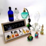 Collection of scent bottles - tallest 19cm