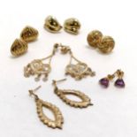 6 x pairs of 9ct gold earrings ~ total weight 7g - SOLD ON BEHALF OF THE NEW BREAST CANCER UNIT