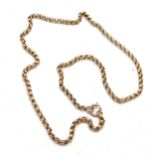 Antique 9ct marked gold belcher link 46cm chain - 9.2g - SOLD ON BEHALF OF THE NEW BREAST CANCER