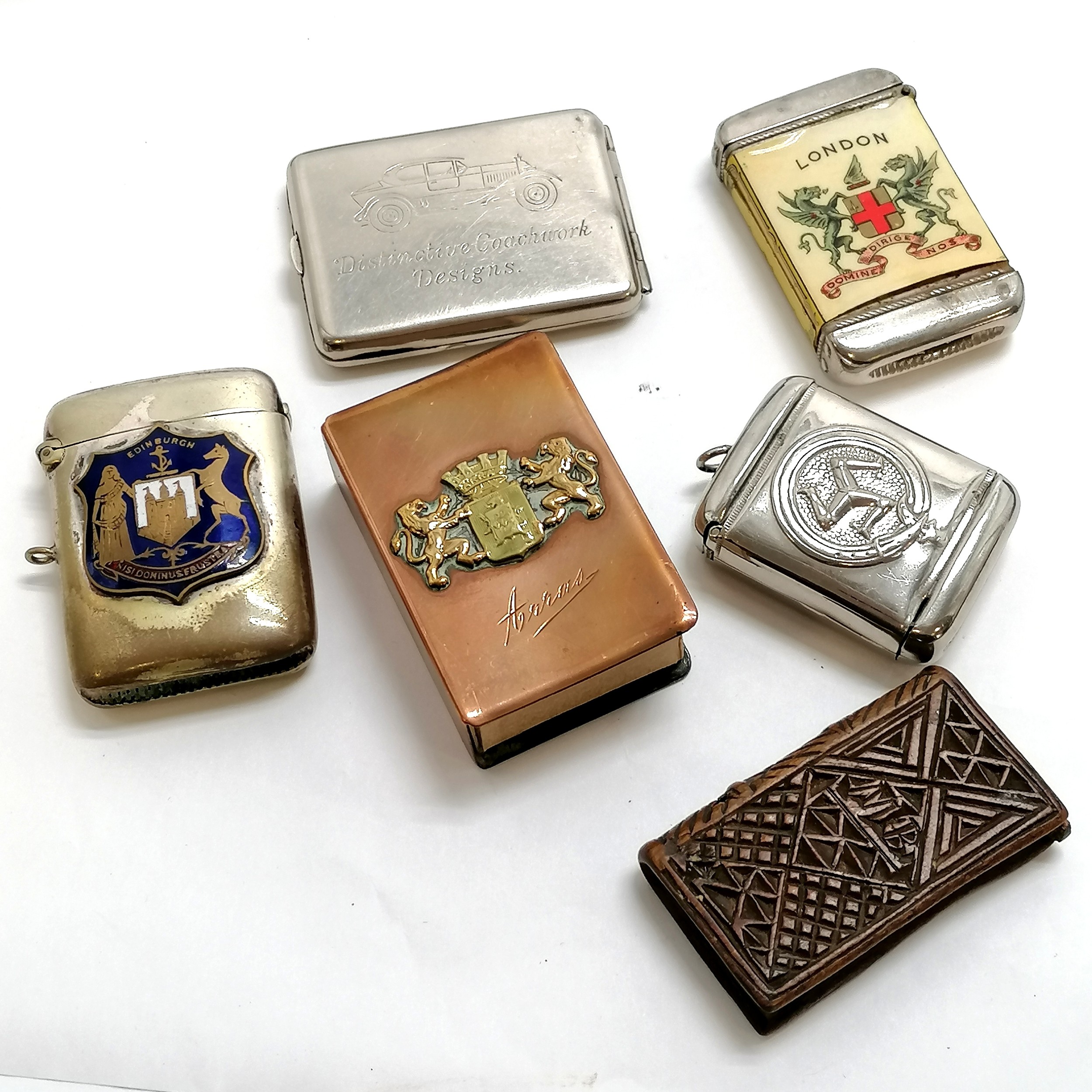 Quantity of novelty vestas & match box holders including metal Bryant & May's match box holder ( - Image 2 of 3