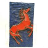 West German pottery Art plaque with stylised horse. 23cm x 42 cm Condition reportIn good condition