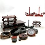 Qty of chinese / oriental stands - largest 40cm x 22cm x 9cm high
