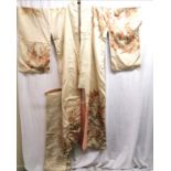 1930/40's cream Kimono with pink floral design and obe