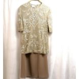 1970's Frank Usher sequined top and skirt. Size medium