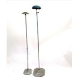 2 Art Deco chrome shop hat display stands, 1 adjustable extends from 80cm high to 150cm high