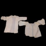 2 Early, possibly 17thC, child's finely worked linen undershirts,1 with hollie point lace to the