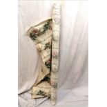 roll of floral glazed chintz fabric