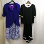 2 Parigi crepe 2 piece outfits the black and white a top with culottes