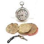 Antique pare verge pocket watch in a silver case by Alex Hollisone, Liverpool - running / missing