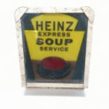 RARE Heinz express soup service advertising lightbox in cream painted steel case - 37cm x 28.5cm x