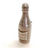 Novelty silver hallmarked vesta case in the form of a Veuve cliquot champagne bottle by David A