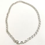 Silver matt / brushed finish 52cm necklace - 50g