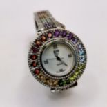 Eon #1962 rainbow stone set quartz watch - running - WE CANNOT GUARANTEE THE TIMEKEEPING OR