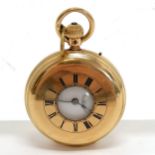 18ct gold cased antique Gents half hunter pocket watch by Ezekiel and Emanuel Emanuel watchmakers to