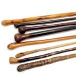 8 x walking sticks inc 2 x bamboo, 2 tone wood etc