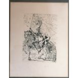 Framed Dali etching of El Cid by Templeton and Rawlings Ltd - 42cm x 48cm - SOLD IN AID OF