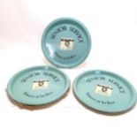 7 x advertising pub / brewery drinks trays (approx 33cm diameter) - all Senior Service & in bright