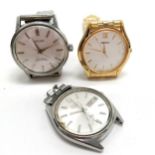 3 x Gents Seiko watches inc automatic Lord Marvel, stainless steel quartz (cracked glass & no