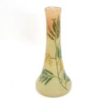 c.1930 Legras cameo glass vase with leaf / flower decoration - 20cm high & has wear to finish