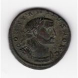 Constantius I (emperor AD305-06) follis roman coin - obverse laureate and cuirassed bust facing