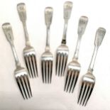 6 x Victorian silver forks - 4 x 1838 Ireland (Dublin) by Samuel Neville & 2 x 1865 by Henry Holland