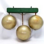 Vintage pawnbrokers 3 ball hanging sign - 60cm across x 48cm drop ~ slight losses to paint