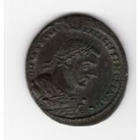 Maximianus (emperor AD 286-305, 306-08, 310) follis roman coin ~ obverse showing laureate bust