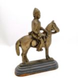 Vintage cast metal doorstop in the form of a military man on a horse - 25cm high