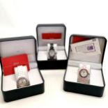 3 x boxed Eon #1962 ladies quartz watches (2 are running) - WE CANNOT GUARANTEE THE TIMEKEEPING OR