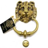 Unused boxed Peerage brass lion door knocker - 20cm