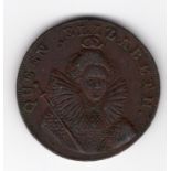 1795 Chichester ½ penny token with Queen Elizabeth I obverse & Britannia reverse and 'We promise