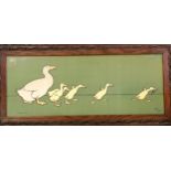 Cecil Aldin print of Mother Duck in it's original frame. 81cm x 37cm. Some fading otherwise in