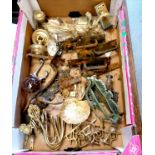 Qty of mostly door furniture inc antique letter box, door latches, door pulls t/w curtain pole