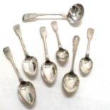 Qty of silver spoons inc Georgian, Irish etc - 237g ~ 2 spoons have slightly distorted bowls