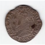 1630-31 (plume mintmark) Charles I 1 shilling coin - oval shield (CR at top) reverse ~ the obverse