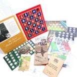 Qty of ephemera inc Garage coin (token) sets t/w football sticker albums - all seem to be complete +
